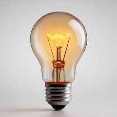 Creative Light Bulb Concept with Glowing Filament in Symmetrical Design
