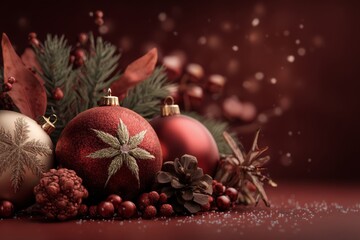 Christmas Festive Background with Glowing Lights and Holiday Atmosphere