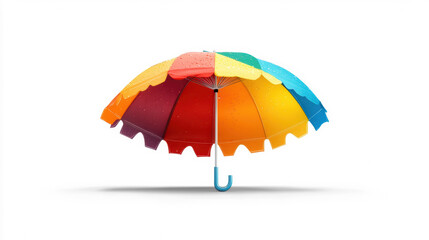 Obraz premium Colorful Umbrella with Water Droplets on Transparent Background