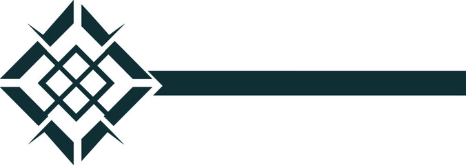 Abstract geometric arrow logo design, minimal directional symbol with horizontal line, modern vector branding element