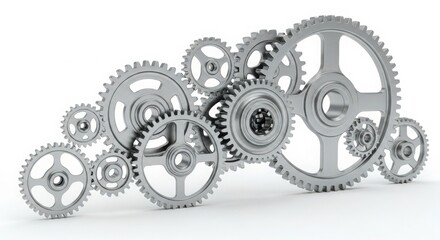 Interlocking gears mechanism symbolizing precision engineering and mechanics