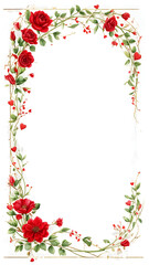 Elegant Red Rose Floral Frame