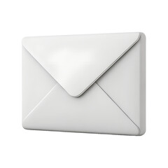 Cut out of 3D minimal icon of email envelope, modern UI design, white isolated transparent background. PNG.