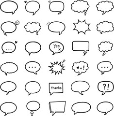 Simple Speech Bubble Icons Black Vector for Communication and Business