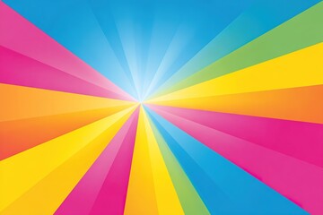 Obraz premium Bright colors spread out in rays across a blue sky creating a vibrant background with no specific subject in view
