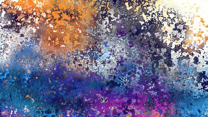 Fototapeta premium Abstract rust-like organic texture with vibrant marbled colors, corroded metal surface effect and expressive chaotic pattern