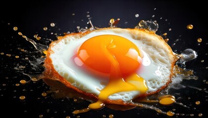 Dramatic Fried Egg Splash - A Culinary Explosion of Flavor and Texture.