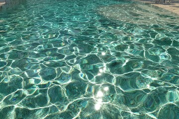 Obraz premium Cool water reflects sunlight in a clear pool during the day by the poolside on a sunny afternoon