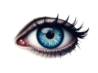 Fototapeta premium A close-up shot of a person's blue eye,