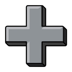 Obraz premium Three dimensional plus symbol