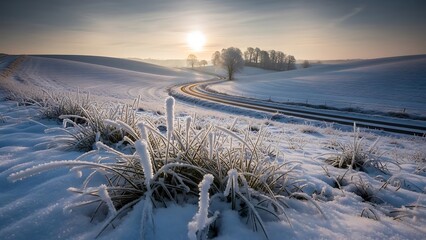 Stunning panorama of snowy landscape in winter in Black Forest - winter wonderland snow, Panorama of beautiful winter park

