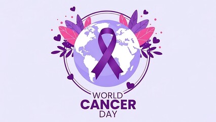 Obraz premium World cancer day awareness ribbon graphic