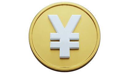 Obraz premium Gold coin with Yen symbol