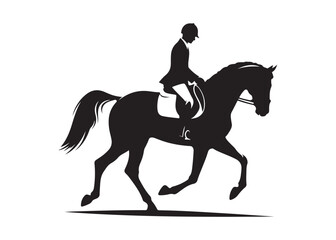 equestrian logo silhouette vector, horse equestrian logo design illustration, jumping horse racing logo vector silhouette, jumping horseman logo vector silhouette on white background