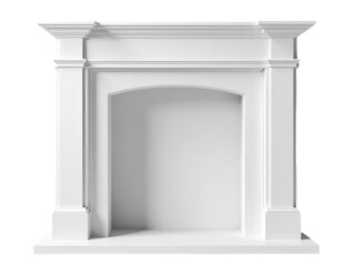 Fototapeta premium Cozy interior with a white fireplace and matching mantle