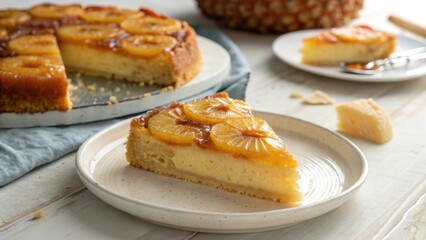 A slice of Pineapple Upside Down Cake