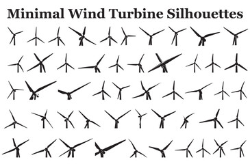 Minimal Wind Turbine Silhouettes