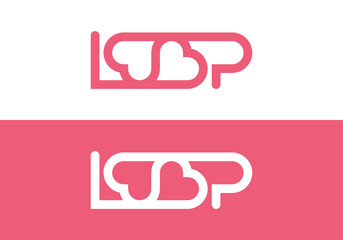 vector template design icon logo text loop with love editable.