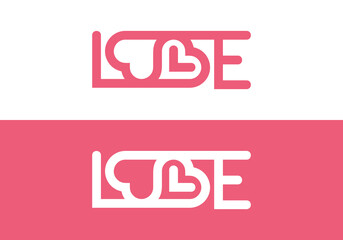 editable love text design vector template.