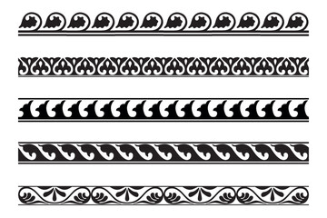 Set of decorative ornamental border - Vector modular