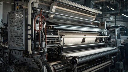 Industrial knitting machine with exhaust in workshop