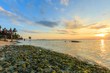 Soft Image of landscape view in Maiga Island during sunset.