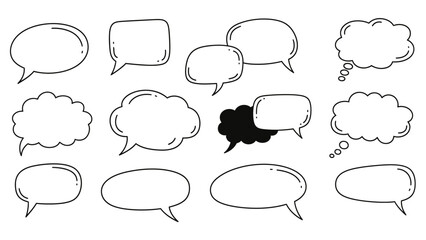 Fototapeta premium Hand Drawn Speech Bubbles Collection.