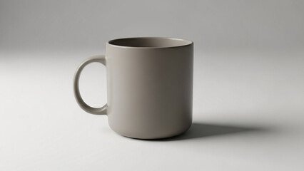 Fototapeta premium Minimal ceramic coffee mug with handle, matte finish, isolated on neutral background