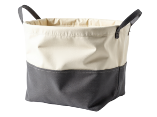 A simple black and white bag sits on a white background, great for showcasing products or as a design element