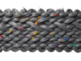 A detailed view of a beautifully braided piece of yarn, with intricate patterns and textures