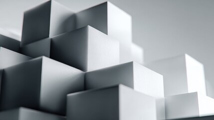 Naklejka premium Abstract White Cubes Arranged in Geometric Patterns on a Surface