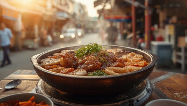 Korean rice with seabream and scallops, Bangkok, Thailand