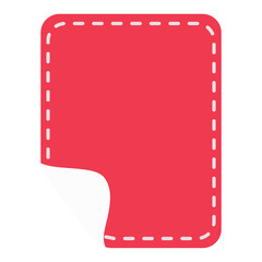Red Stitched Sticker Label