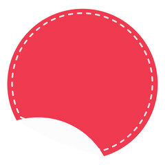 Red Round Sticker Label