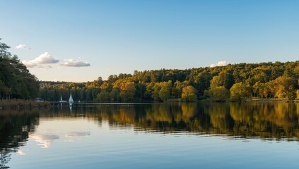 Obraz premium Lakeview image of a nature park in Slovakia