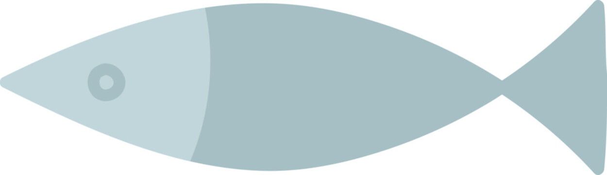 Fish Silhouette Side View Scandi Doodle