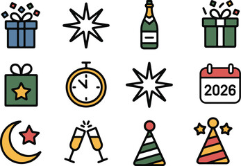 christmas icons set