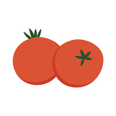 Tomato on white background. Vector illustration of fresh tomato.