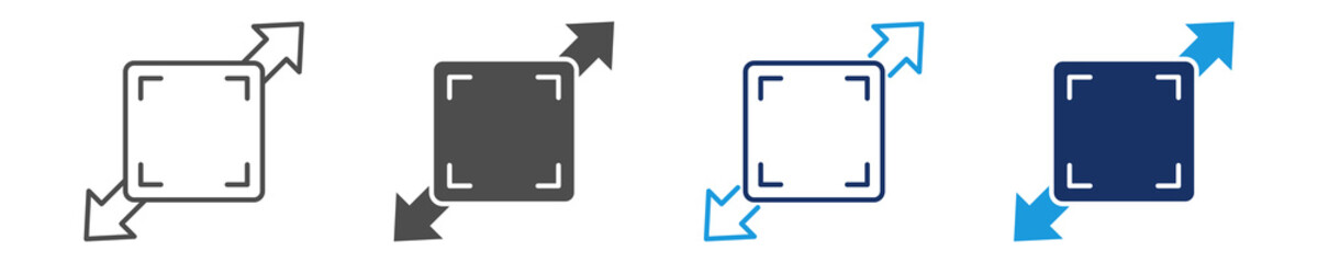 page resize icon set multiple concept