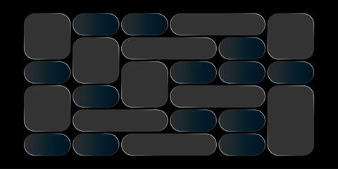 Futuristic transparent glass Bento Grid frames for website landing page. Digital banners UI templates design
