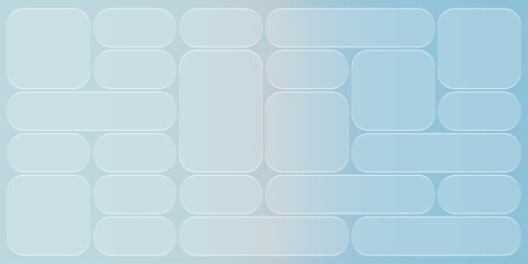 Futuristic transparent glass Bento Grid frames for website landing page. Digital banners UI templates design
