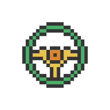 car steering wheel pixel art