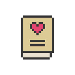 book love heart pixel art