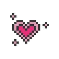 love heart particle pixel art
