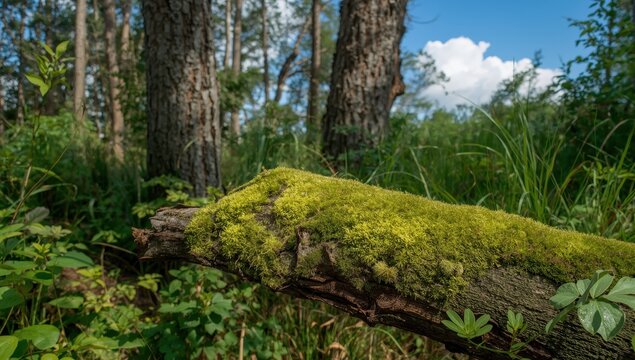 Lichen on limbs, bark, foliage, clouds