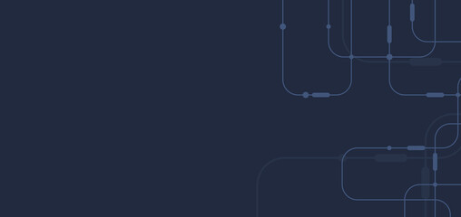 Futuristic dark background with glowing curved circuit lines, modern technology design concept for data, innovation, or digital communication.