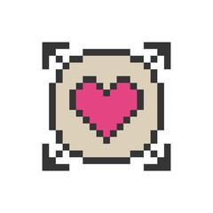 heart love icon pixel art