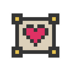 love heart inside frame pixel