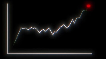 A neon graph chart with glowing lines on a black background, representing business data visualization with a futuristic and sleek aesthetic. - Powered by Adobe