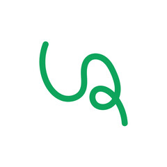 Abstract Green Wavy Line